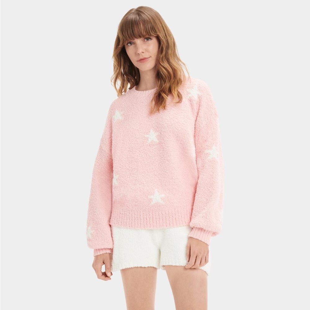 UGG Pink Stars Fuzzy Sweater